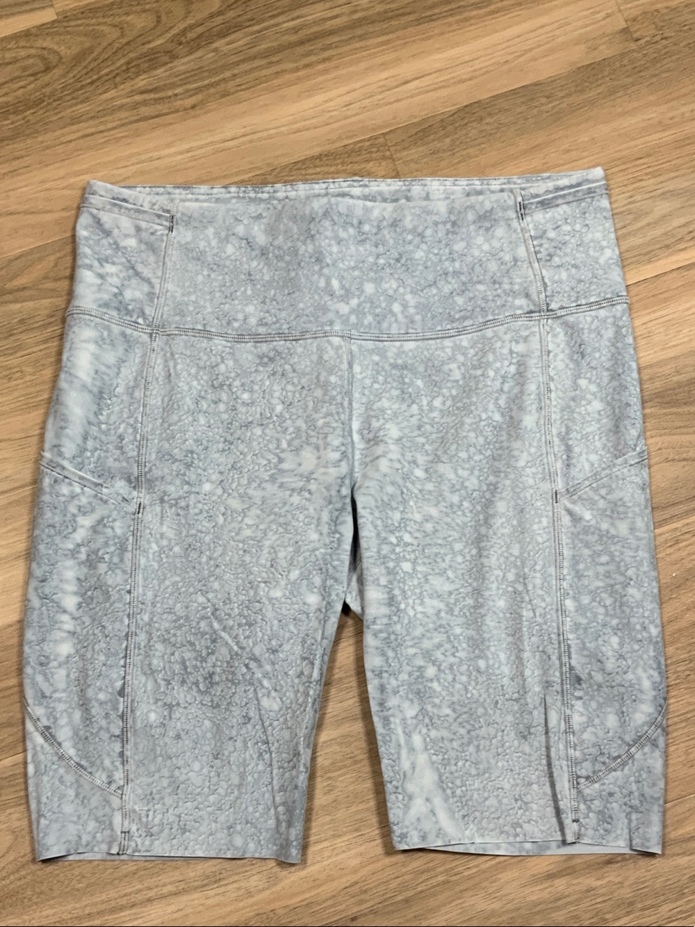 lululemon Fast and Free Short 10” Light Blue Marble-Print Shorts